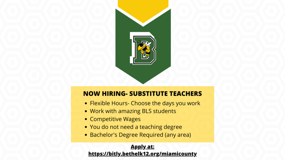 Bethel Local Schools Hiring Substitute Teachers