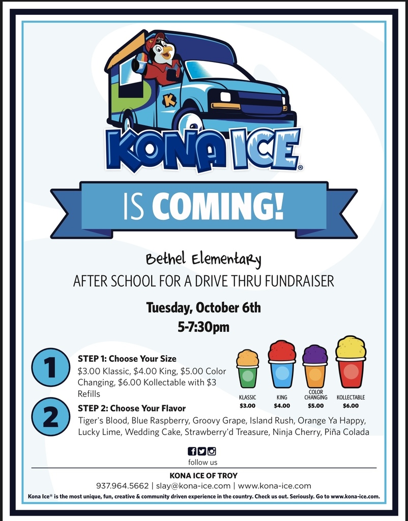 KONA ICE Fundraiser - Tuesday, October 6th 