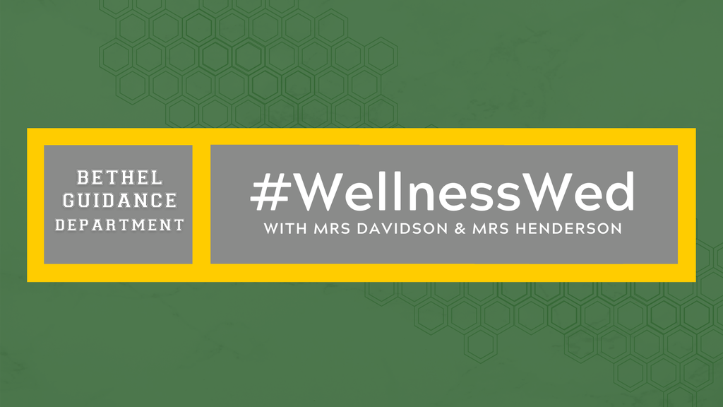 Wellness Wednesday with Mrs. Davidson and Mrs. Henderson green and yellow graphic