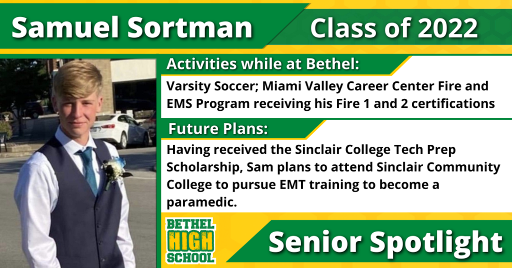 Senior Spotlight - Samuel Sortman
